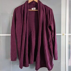 Shawl-Collared Open Cardigan